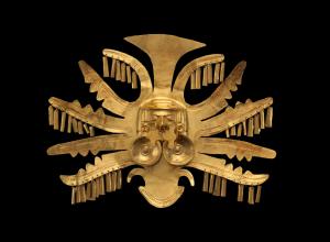 Unknown, Headdress Ornament, 1st–7th century. Made in Colombia, Calima (Yotoco). Gold. 8 1/2 × 11 1/2 ×1 1/4 in. (21.6 × 29.2 × 3.2 cm). The Met. Gift and Bequest of Alice K. Bache, 1966, 1977. 66.196.24.