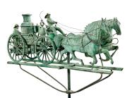 Weathervane depicting a Fire Pumper and Double-Horse Carriage