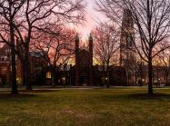 Yale University old campus at sunset