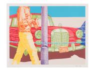 Don Eddy (American, born 1944), Red Mercedes. Color lithograph, 1972.