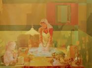 Melinda Matyas, Before the Dough rises, oil on canvas, 47 x 63 in