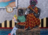 Kelechi Nwaneri painting of two figures in a chair with water at their feet