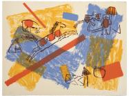 Jaune Quick-to-See Smith  French-Cree / Shoshone / Salish  1940 - 2025  Camas I, 1980  lithograph on buff Arches, Bon á Tirer  22 3/8 x 30 in. (56.8 x 76.2 cm.)  Estimate: $2,000 - 3,000