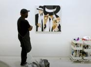 Derrick Adams looks at Jay-Z work in studio