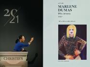 Auctioneer Yu-Ge Wang sells Miss January by Marlene Dumas for $13.6 million.