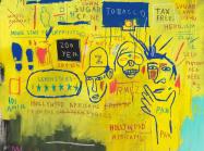 Jean-Michel Basquiat, Hollywood Africans, 1983. Acrylic and oil stick on canvas. 84 1/8 x 84 inches (213.5 x 213.4 cm). Whitney Museum of American Art, New York; gift of Douglas S. Cramer