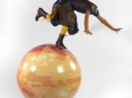 Bellerby & Co Globe used in Yinka Shonibare installation titled: Champagne Kids