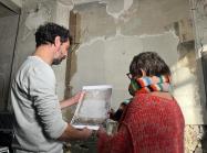 Close-up of a mural by Paul Cézanne found at his childhood home.