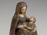 Claus de Werve, Virgin and Child, c. 1415 - 17. Limestone with paint and gilding. 53 3/8 x 41 1/8 x 27 in. The Met. Rogers Fund, 1933. 33.23. 