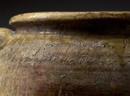 David Drake clay storage jar with inscription