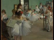 Edgar Degas, The Dance Class, 1874. Oil on canvas. 32 7/8 x 30 3/8 in. (83.5 x 77.2 cm). The Metropolitan Museum of Art.