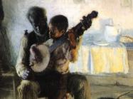 detail of Henry Ossawa Tanner, The Banjo Lesson, 1893. Oil on canvas. 49 x 35.5 in. Hampton University Museum. Courtesy Wikimedia Commons.