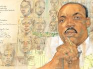 Jerry Pinkney Illustration of MLK Jr and other civil rights leaders