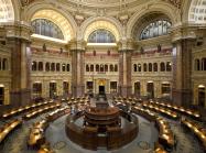 The main reading room at the Library of Congress, Thomas Jefferson Building.