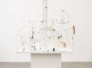 Christina Kruse, Lunapark, 2021. Plaster, wood, brass, metal, glass, soapstone, alabaster, paint. 76 x 42 x 43 inches.