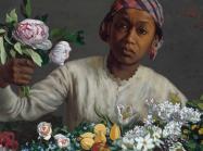 Frederic Bazille (1841-1870), Woman with peonies, 1870. Originally titled Negress with Peonies