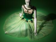 green and velvet tulle tutu dress
