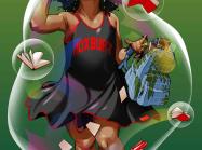 Rob Gibbs, Preliminary drawing for Breathe Life 2 mural, 2020. Color rendering by Billy Nunez.