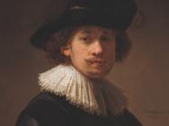 Rembrandt Van Rijn Self portrait wearing a ruff and black hat