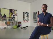 Njideka Akunyili Crosby in the studio