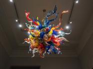 Dale Chihuly glass sculpture of organic forms in primary colors