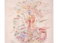 Gus Van Sant, Untitled (Hollywood 4), 2018. Watercolor on linen.