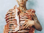 Zhang Huan, 1/2 (Meat + Text), 1998. Chromogenic color print.