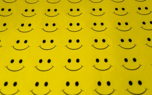 Blue illustrated emoticon wall art print | Smiley emoji art print – Just  Cool Design