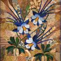 Yadi Flannery, Mountain Columbine, quilt art, 52”x 50”, circa 2005.
