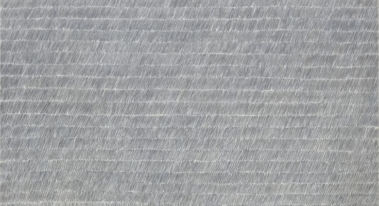 Park Seo-Bo, Ecriture No. 55-73, 1973. Graphite and oil on canvas.