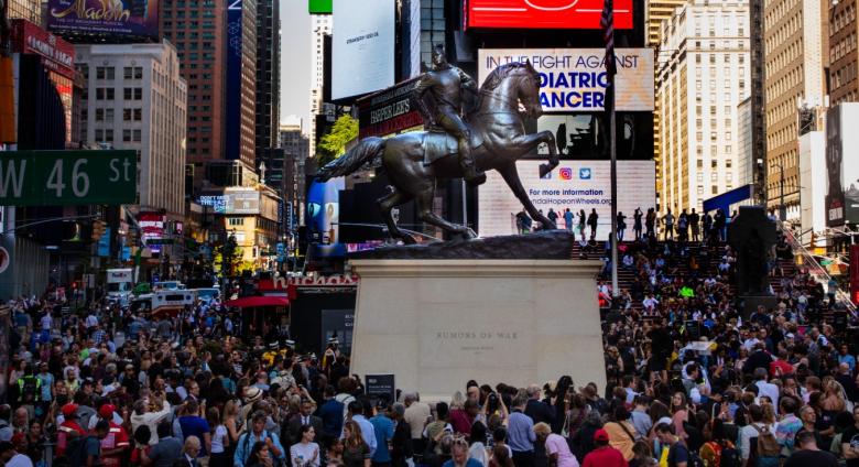 Rumors of War © 2019 Kehinde Wiley. Presented by Times Square Arts in partnership with the Virginia Museum of Fine Art and Sean Kelly, New York.