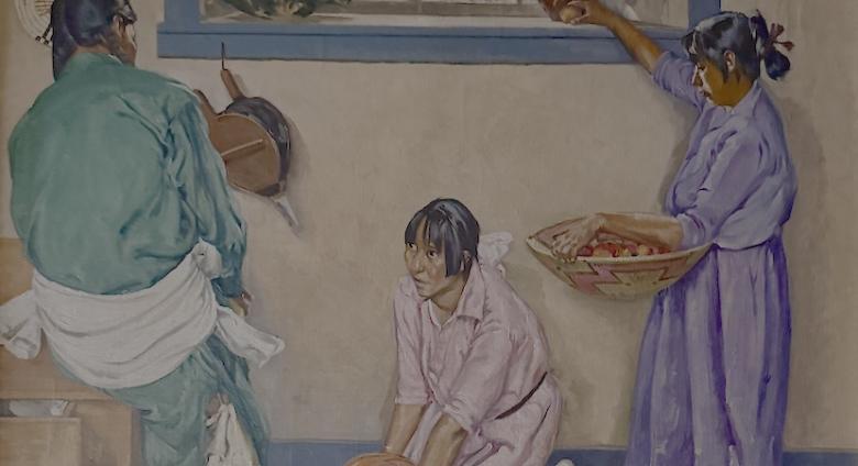 Walter Ufer, Thanksgiving Time, 1927, oil on canvas, 30 x 24 in. Collection of Klauer Manufacturing Company. 