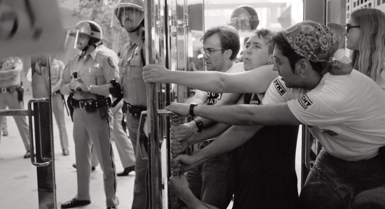 AB101 Demonstration, 1991 © Catherine Opie, courtesy Regen Projects, Los Angeles; Lehmann Maupin, New York, Hong Kong, London, and Seoul; Thomas Dane Gallery