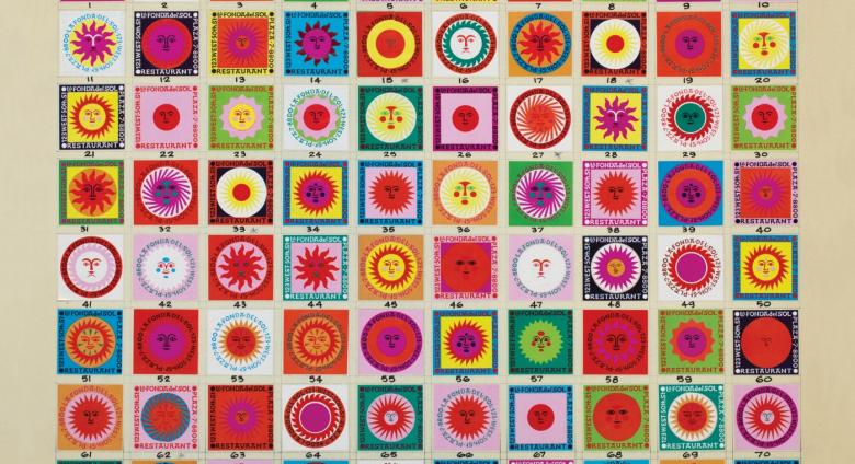 Design for matchboxes of the restaurant La Fonda del Sol, Alexander Girard, 1960 
