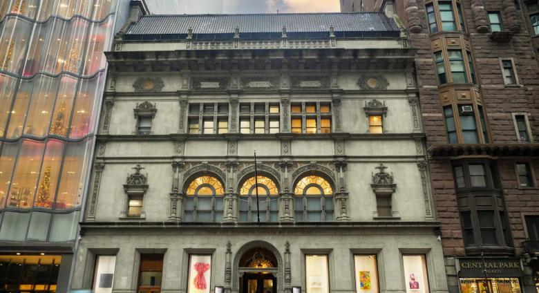 Exterior view of the Art Students League building on West 57th Street in New York.  For 150 years, the League has been offering affordable instruction on par with col- lege and university art programs.