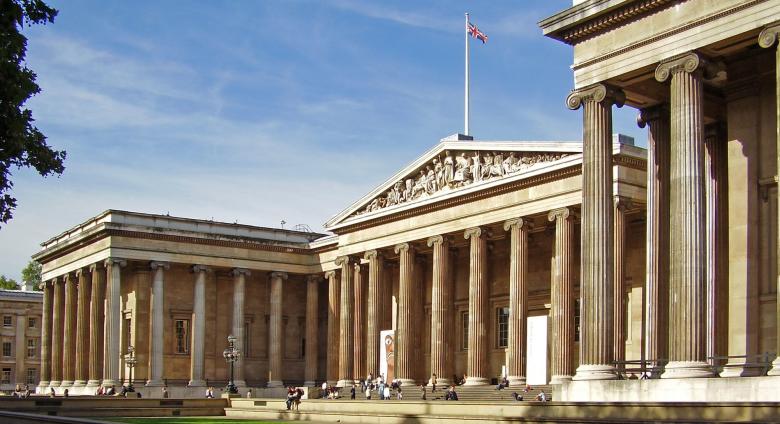 Main entrance of the British Museum, London