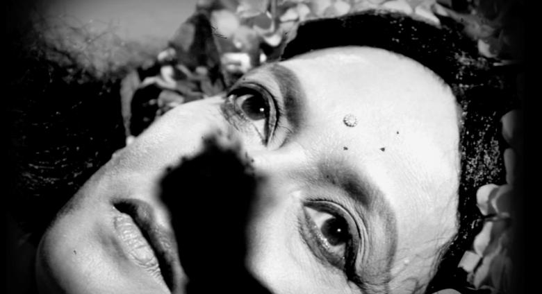 Still image from Indrajaala/Seduction, 2012, by Pushpamala N. (Indian, b. 1956). Video, 4:30 min. Lent by the artist.