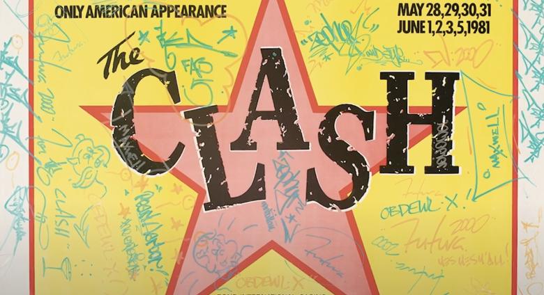 Graffiti on The Clash poster