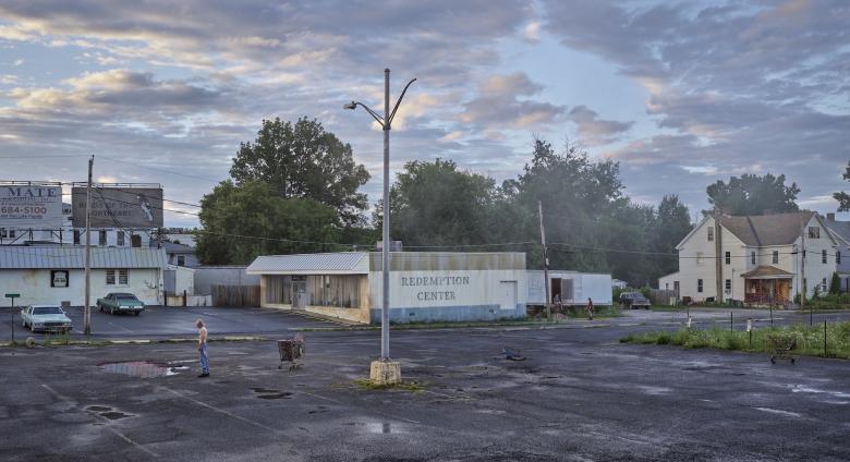 Gregory Crewdson photograph of a parking lot
