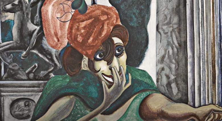 detail of woman pointing british modernism