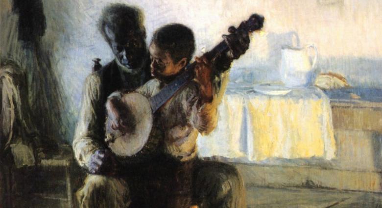 detail of Henry Ossawa Tanner, The Banjo Lesson, 1893. Oil on canvas. 49 x 35.5 in. Hampton University Museum. Courtesy Wikimedia Commons.