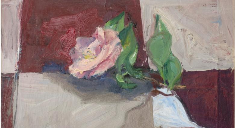 Richard Diebenkorn, Studio Floor – Camelia, 1962, oil on canvas, 26 3/8 x 21 3/4 in. (67 x 55.2 cm).