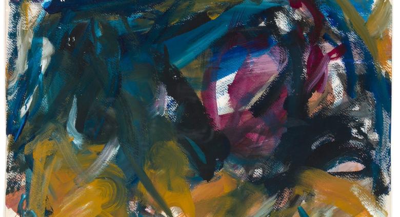 Elaine De Kooning, Bullfight, 1957, oil on paper. 38.1 x 45.1 cm. 