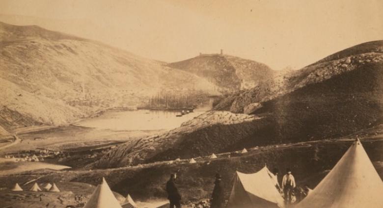 Roger Fenton, View of Balaklava from the top of Guard's Hill. Ukraine Crimea, 1855.