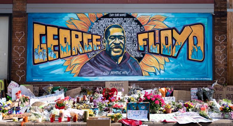 The George Floyd Memorial outside Cup Foods at Chicago Ave and E 38th St in Minneapolis, Minnesota