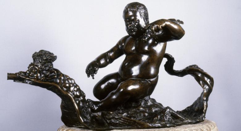 rendered with dark metal, this sculpture shows Morgante in the heroic nude, expertly riding a dragon as if directly out of a mythological tale.Giambologna, The Dwarf Morgante Riding on a Dragon, 18th Century. Courtesy Wikimedia Commons. r