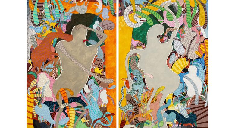 Gladys Nilsson, Dipdick...Adam and Eve after Cranach, 1971, estimated at $20,000-30,000.