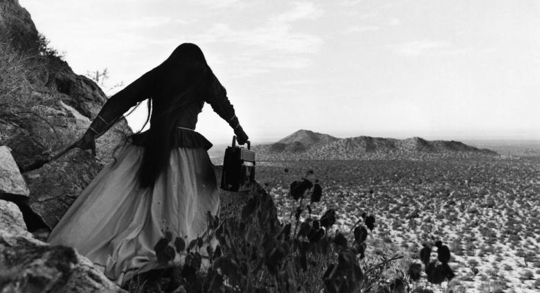 Graciela Iturbide, Angel Woman, Sonora Desert, Mexico, 1979 (printed later). Gelatin-silver print.