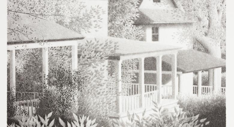 Green porches, Proof 3, 1988, Lithograph, 11.25 x 14.75