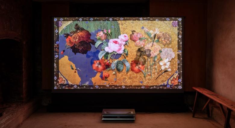 Petra Cortright, NOBLEcurve, 2025, HD digital video, music by Jacob Gryn, 11:22, photography by Jack Elliot Edwards. Courtesy of Interval and Independent.